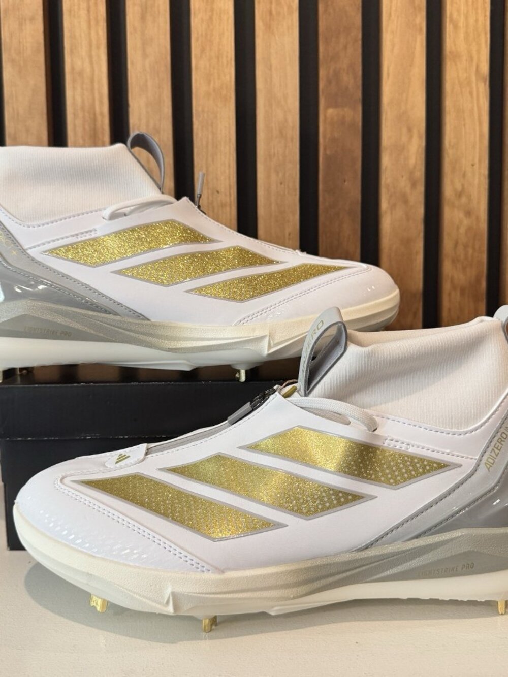 SIZE 11.5 MEN - adidas Adizero Impact+ 2 Metal Baseball Cleats JH6716 White Gold